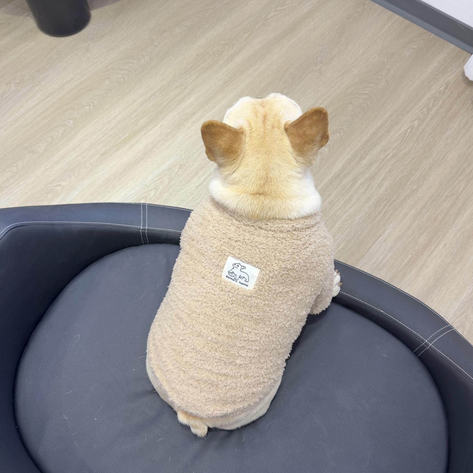 秋冬法国斗牛犬毛绒睡衣宠物狗狗衣服泰迪柯基英斗巴哥胖狗保暖衣