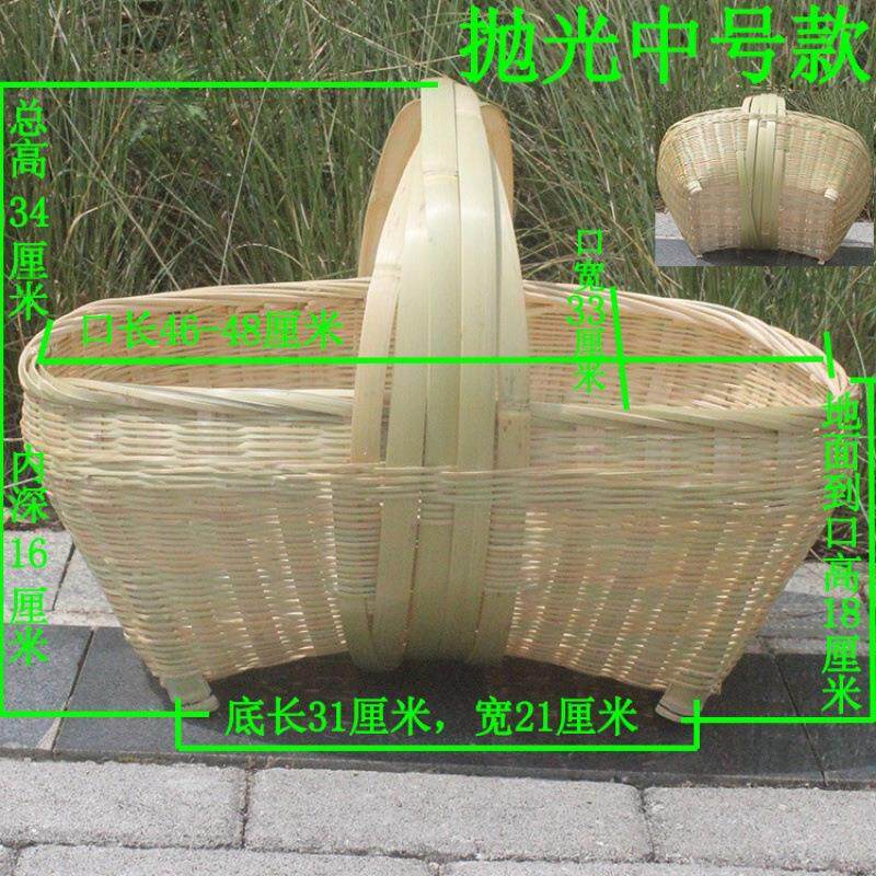 篮新款手竹工编织手买提JK221654菜篮大篮装鸡蛋篮子水果收纳筐菜