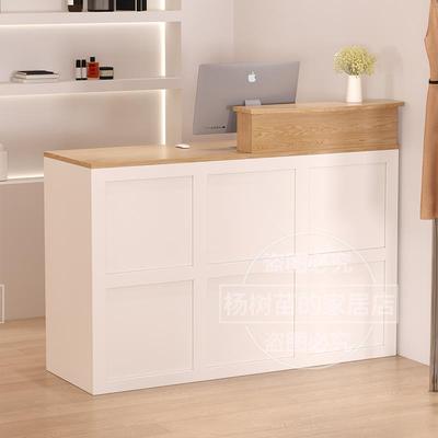 收银台服装店商用高低吧台美容院前台接待台简约店铺小型柜台桌子