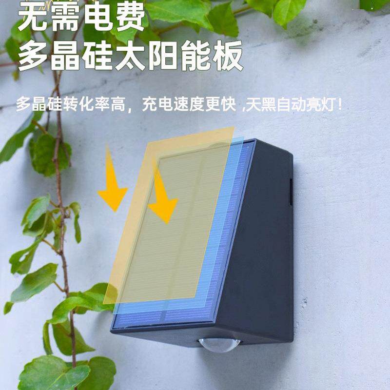 新款直销太阳能洗墙灯户外防水壁灯庭院围墙民宿别墅花园装饰led