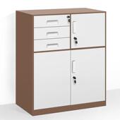 办室矮柜储物柜铁皮柜资料柜公公柜带锁抽屉WJG010式 办文件柜印打