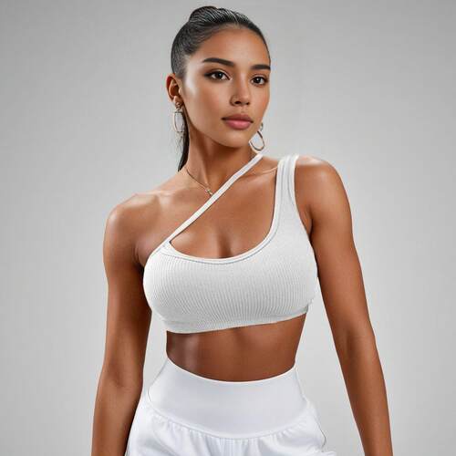 Yoga Exercise Slant Strap Bra Women's Shock Absorbent