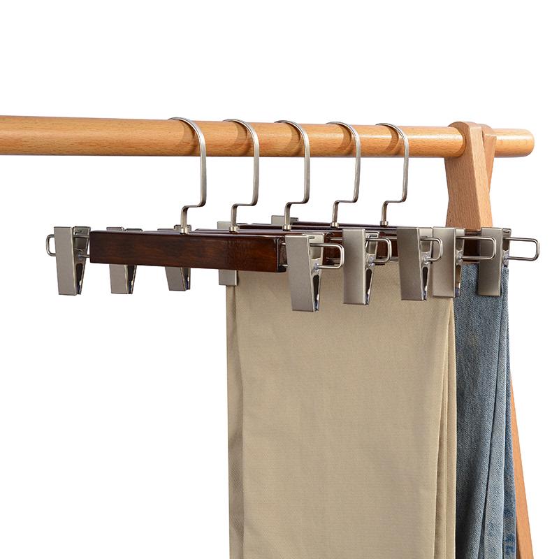 W1TR裤夹裤架女装衣架服装店防滑实木复古裙裤挂儿童定 制log