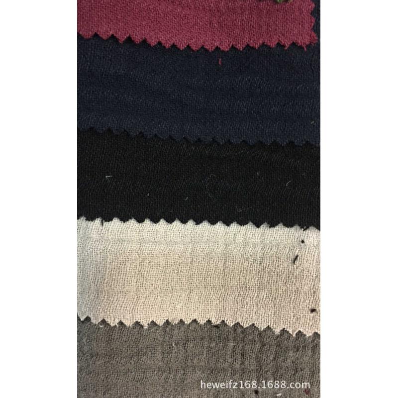 厂价直销F1232现货供应 双层皱布 麻棉时尚仿麻亚麻服装棉麻面料