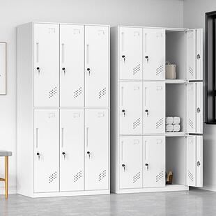 钢制窄边更衣柜拆装套色员工宿舍储物柜加厚浴室健身房带锁换衣柜