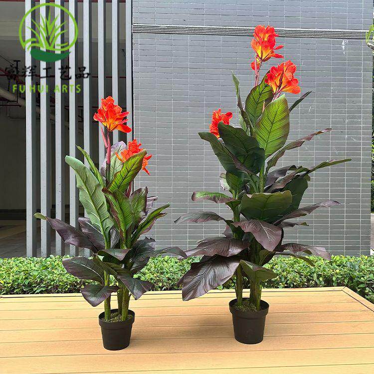 仿真绿植美人蕉红美人鹤望兰大型盆栽造景组合景观装饰摆件