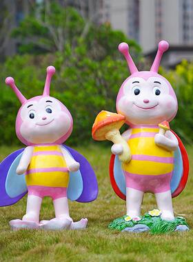 草儿园户外景摆件卡通观动物玻璃钢蜜W4101蜂雕塑小品公园幼农场