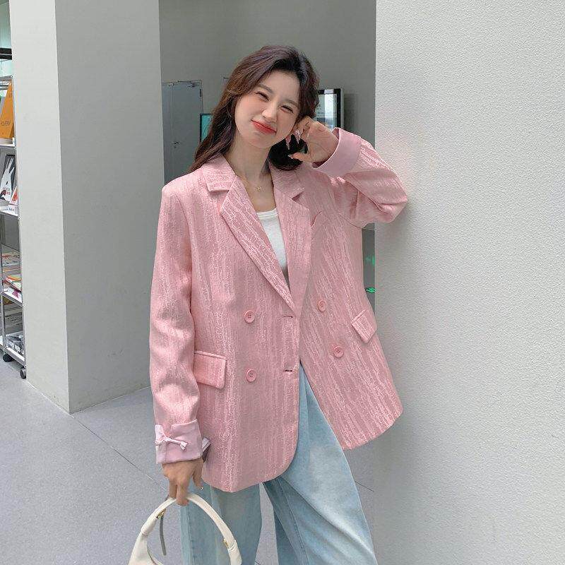 LILY MOST粉色小西装外套女春新款小个子高级感甜美宽松西服上衣