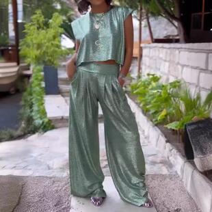 Tank Top Two Pack Pants Smooth Leg Women Wide