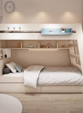 儿52432童床上下同宽床双层两层实木架大人子下铺木床交错式上高