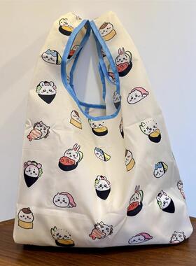日系chikawa吉伊卡哇可折叠购物袋卡通可爱寿司印花环保袋手提袋
