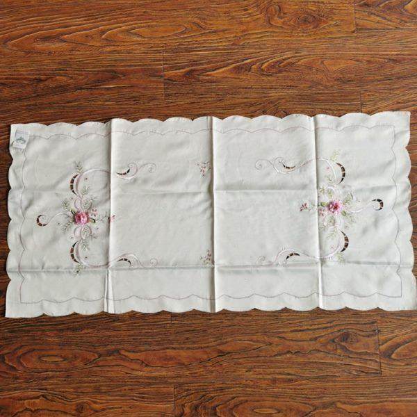 绣花桌旗欧式 田园布艺茶几刺绣长条桌布盖巾60x120电视柜 50x110,居家布艺,桌旗,淘宝优惠券,粉丝福利购,淘宝优惠卷