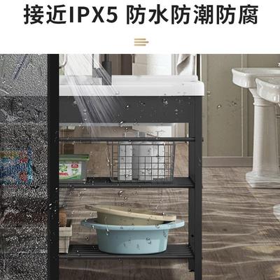 精品落地式洗衣槽不锈钢支架脸盆阳台洗衣池台盆一体陶瓷洗手台带