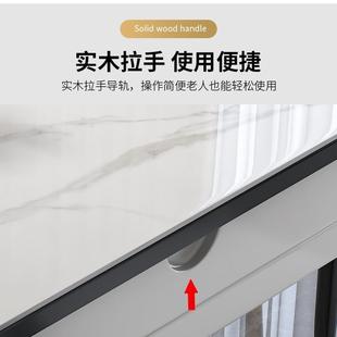 岩板餐桌椅组合现代简约轻奢家用吃饭折叠伸缩饭桌可变圆桌小户型