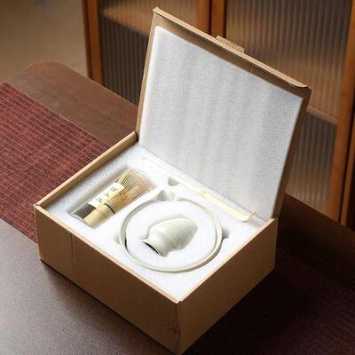 竹制抹茶茶具组含茶筅与茶匙 四件套安全耐用茶道用具多色可选