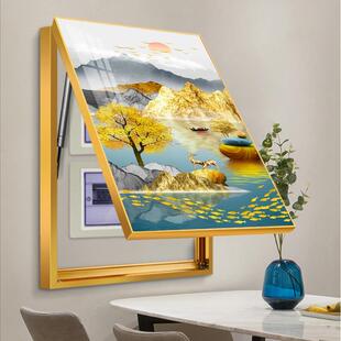 电表箱装饰画简约现代轻奢竖版配电箱液压杆强遮挡电闸盒墙壁挂画