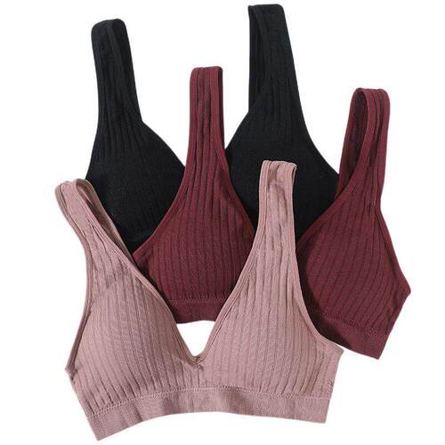 Seamless Bras For Women Sports Ribbed Bra Deep V Bra Tops Fe
