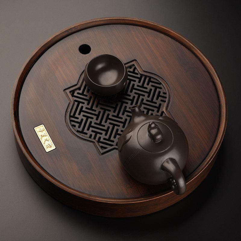 金阁竹小茶盘储水小茶桌家用茶盘简易干冲泡功夫茶套装竹茶海