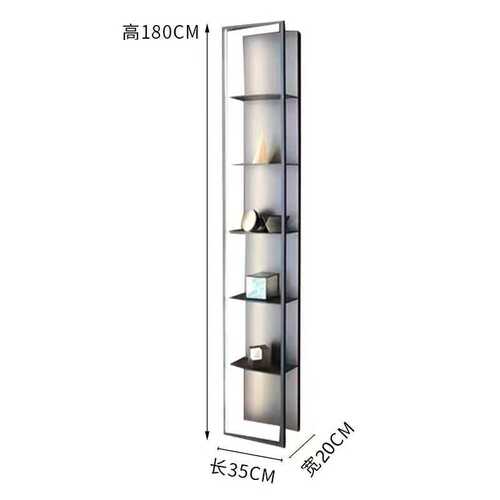 书架上发光铁架置隔板艺壁挂金属装饰收纳多层物多层墙架架墙背景