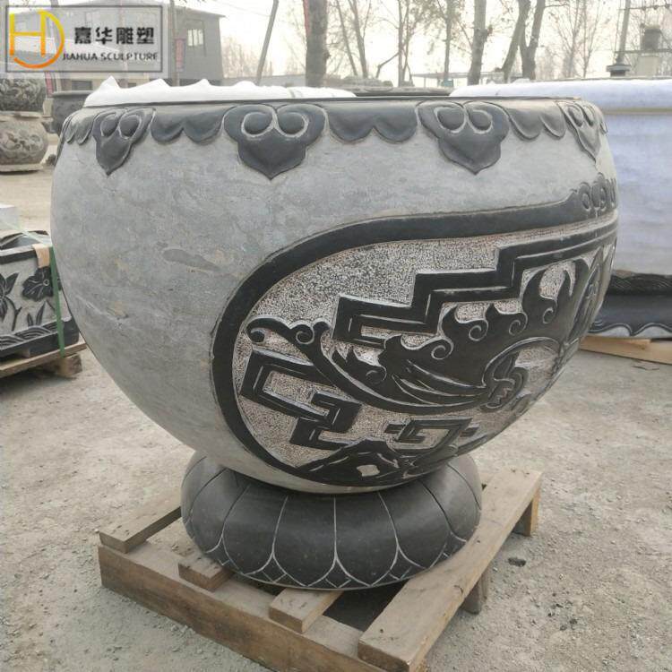石雕鱼缸石头花盆养鱼荷花缸门海石缸庭院户外仿古青石石槽大水缸