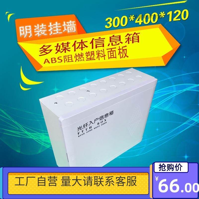 明装 挂墙式弱电箱 多媒体信息箱 光纤入户信息箱400*300*120家用