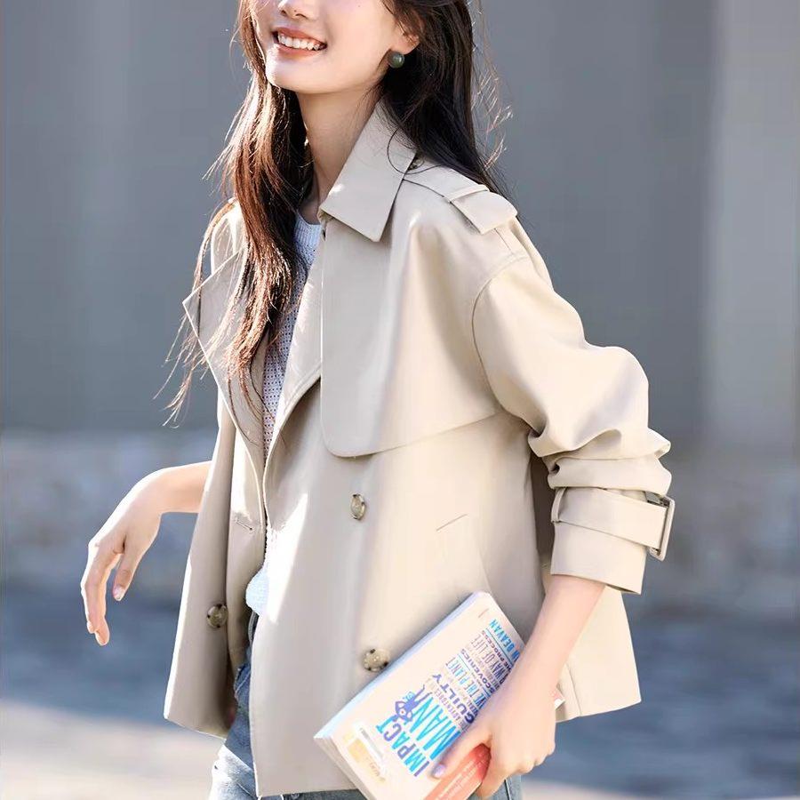 法国Rouje Moaks通勤短版风衣外套女2026春秋休闲简约设计感上衣