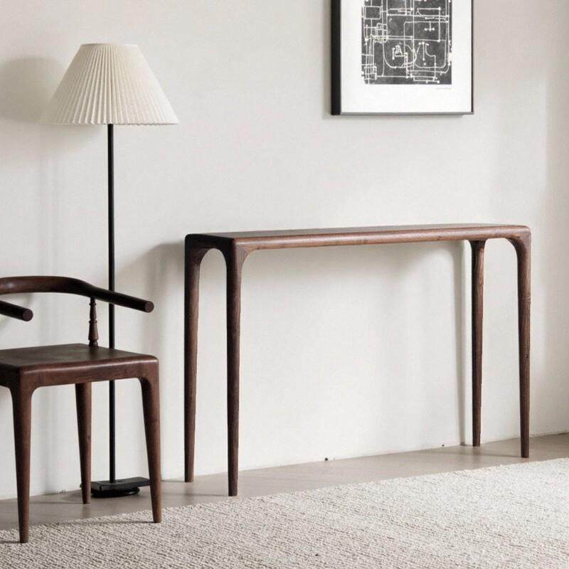 北欧实木玄关桌现代简约墙边供桌长条案边桌新中式玄关台靠墙窄桌