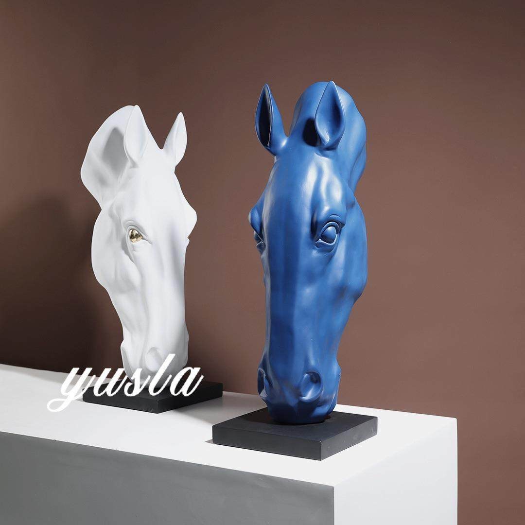 新中式轻奢落地玄关柜马头动物摆件展厅客厅酒店别墅摆设软装饰品