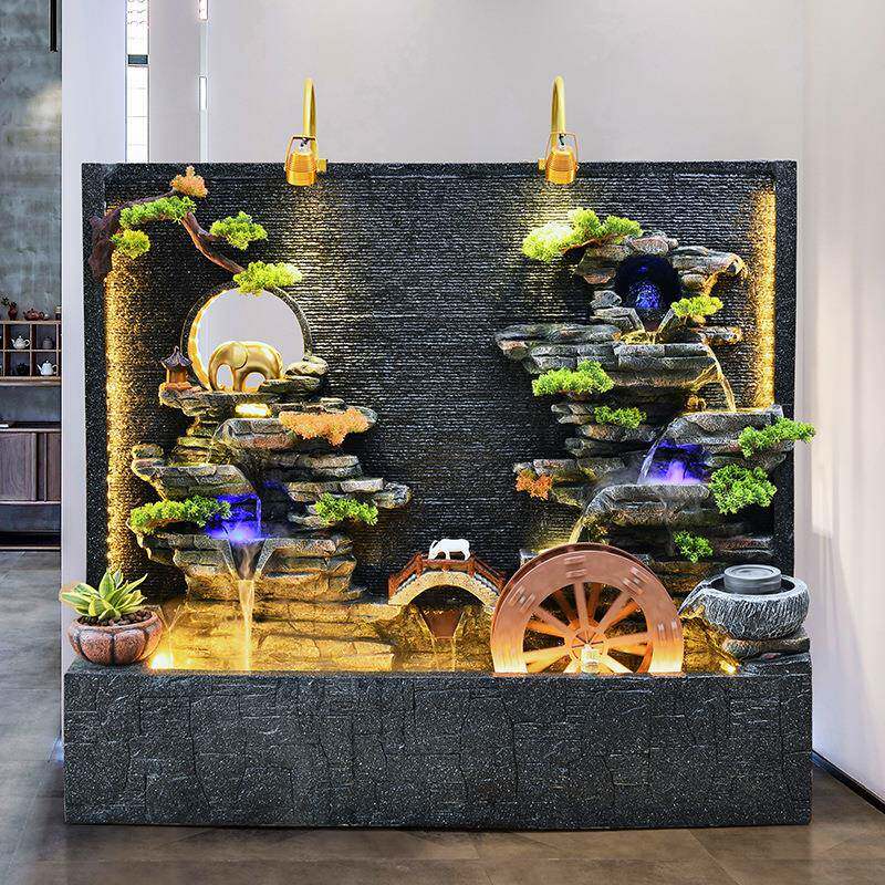 水幕墙流水墙景观流水生财摆件循环水客厅会所办公室酒店装饰摆件