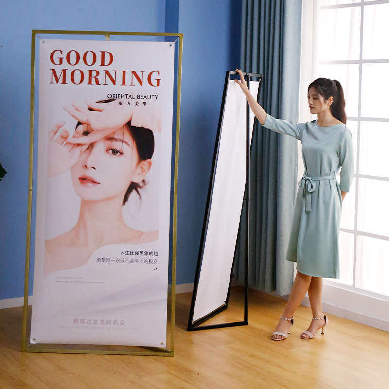 批发三角门型展架80x180广告牌展示牌户外防风立式落地式海报架子