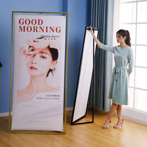 批发三角门型展架80x180广告牌展示牌户外防风立式落地式海报架子