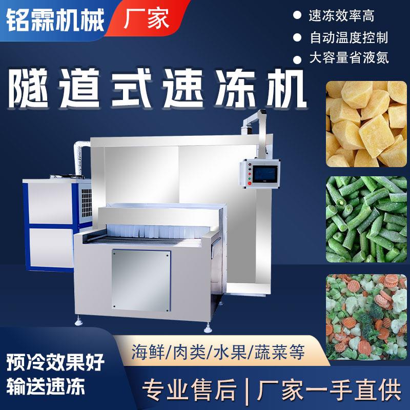 低温全自动土豆块红薯隧道式速冻机商用大型果蔬丁什锦菜速冷机