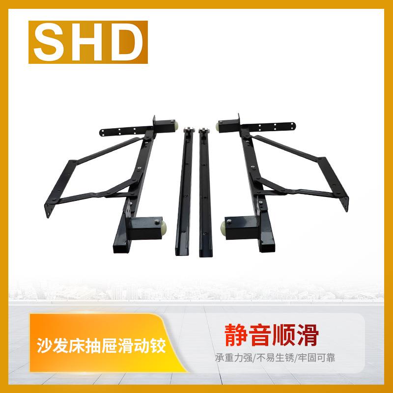 抽拉床架组合铁艺沙发床抽屉滑动多功能铰链双床箱折叠配件家具图片