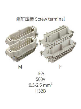 机械设备联svlec适配/兴威 模块重载体he032 接系列h32b连接器 插