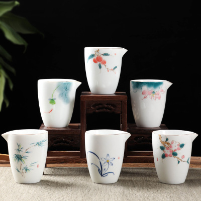 陶瓷公道公道手绘描金茶具公道杯