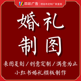 婚礼大海报设计结婚喷绘布KT板婚庆小红书模板迎宾照片墙来图定制