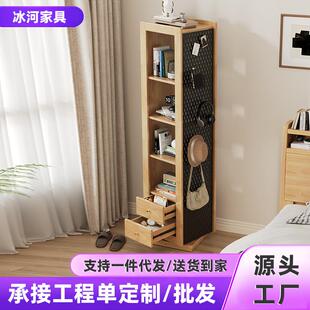 实木全身镜落地镜家用卧室可旋转移动穿衣镜子带挂衣架一体试衣镜
