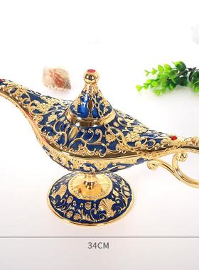 阿拉丁神灯34*19复古欧式合金摆设许愿灯神灯创意装饰摆件工艺品
