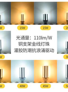 40W玉米灯E27适用路灯庭院灯节能灯泡LED车间工厂E40大功率照明