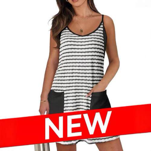 Womens Tennis Dress Casual Striped Athletic Sleeveless