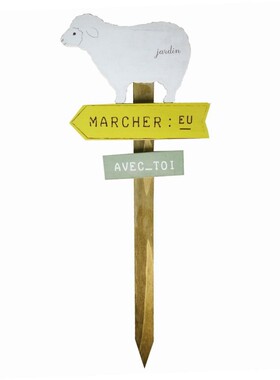 早晨的花园木制花插木插园艺复古爬藤架摆件家居指示牌装饰品避雨