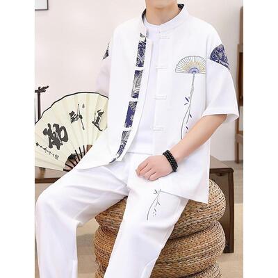T 41011 Men's Chinese Style Shirt Set 国风衬衫套装