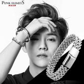 手镯男潮钢人男士 韩版 钛防手色身手链霸气加宽银手 嘻哈链个性 新款