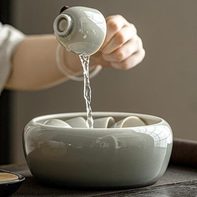 草木灰冰盂釉茶洗用陶瓷简约大号洗杯笔洗功夫茶SY-20220具水洗水