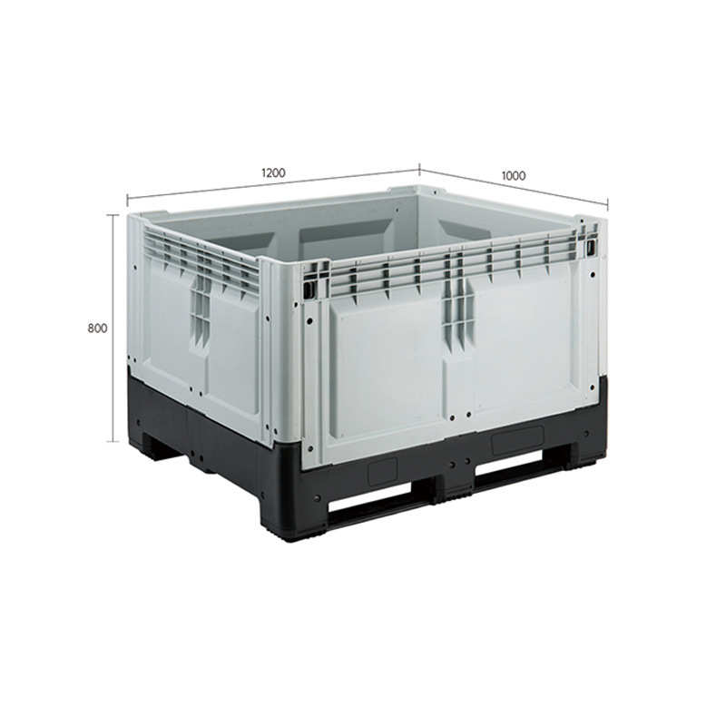 1210折叠塑料卡板箱 立库封闭物流箱 叉车托盘货架工业周转箱新款