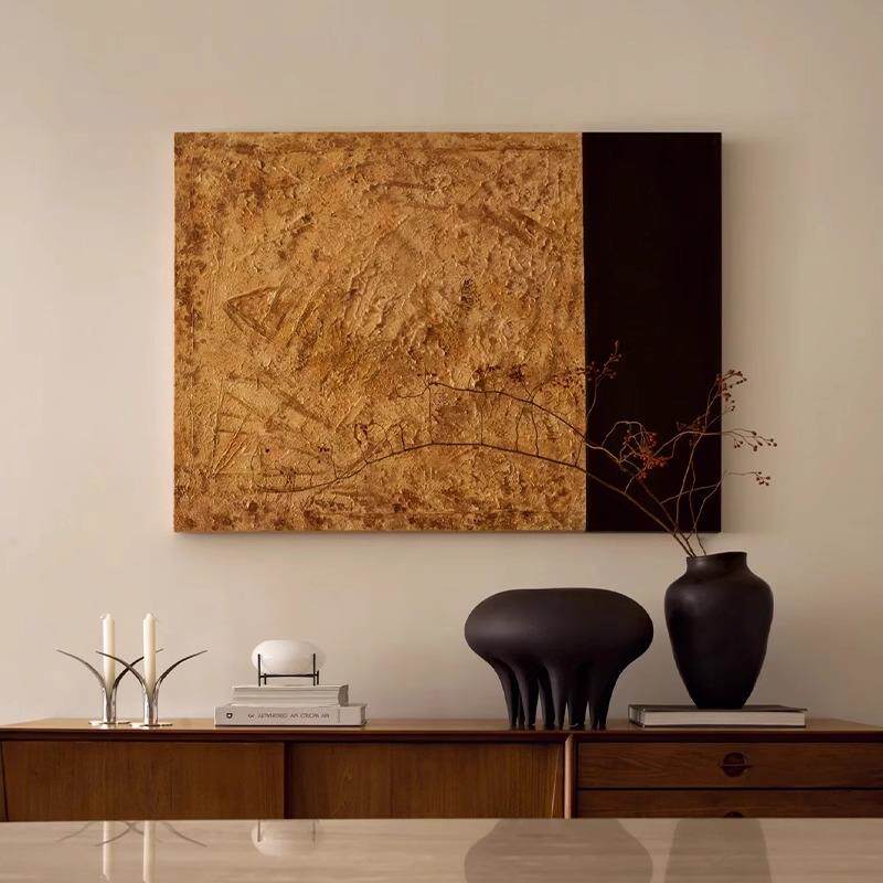 新款直销法式中古复古风艺术手绘立体肌理油画装饰画玄关卧室客厅