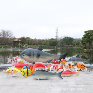 仿真摆鲤鱼灯件户外吊装 海洋题雕发光NNA鱼酒店公园景塑区水主池