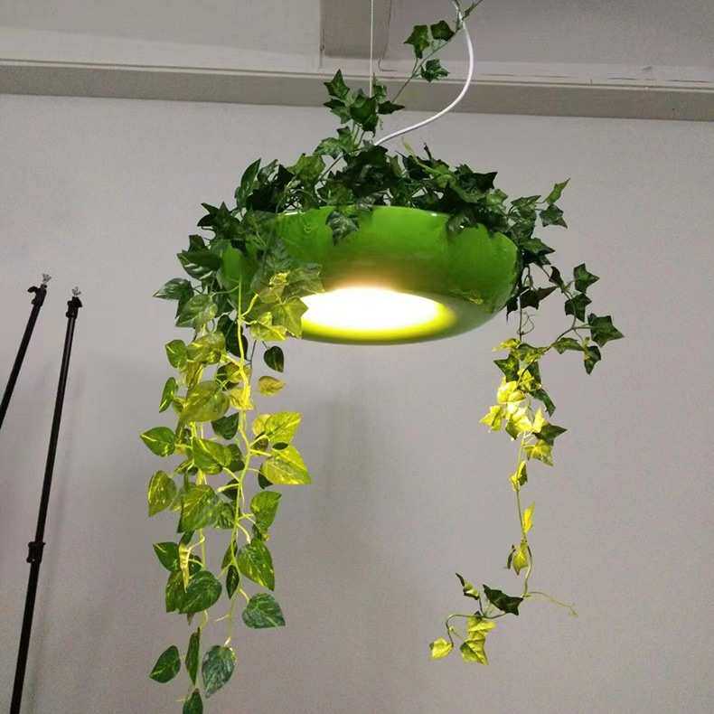 设计师盆栽植物餐厅创意阳台绿植吊灯奶茶店吧台个性服装店装饰灯