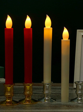 长杆电子led蜡烛灯无烟仿真火焰头蜡烛教堂婚礼场地气氛布置道具