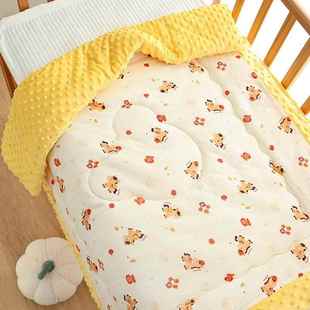 幼儿园宝宝豆豆棉被可水洗柔软亲肤豆豆绒夹棉盖被冬季 A类保暖